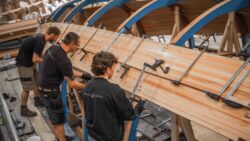 Hull being built