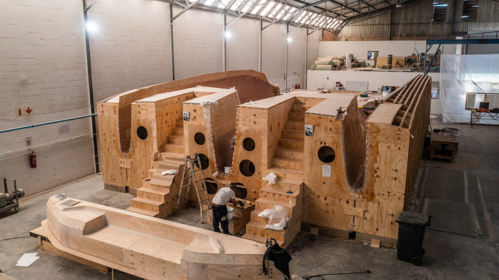 VMG 53 trimaran under construction at Cape Town yard