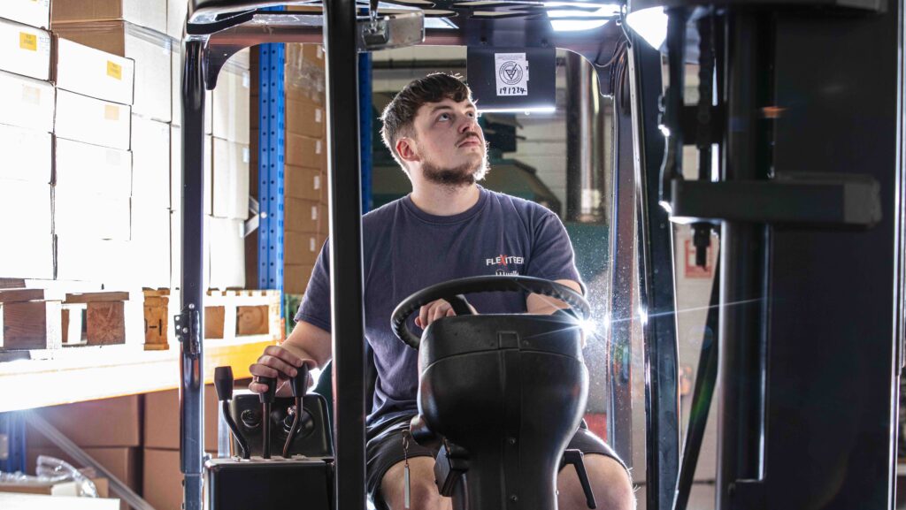 A factory worker inside Flexiteek
