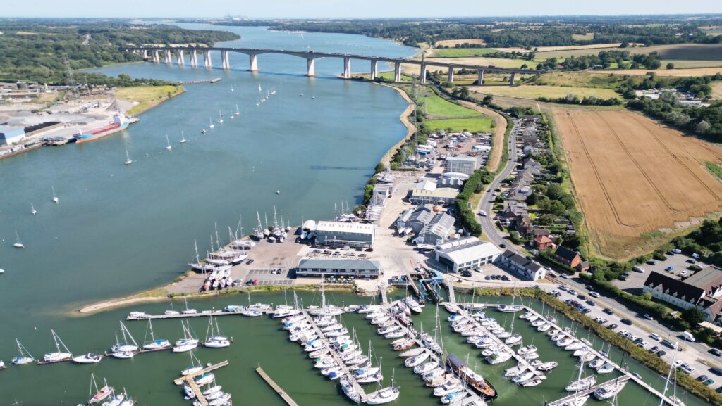 aerial view of Fox's Marina