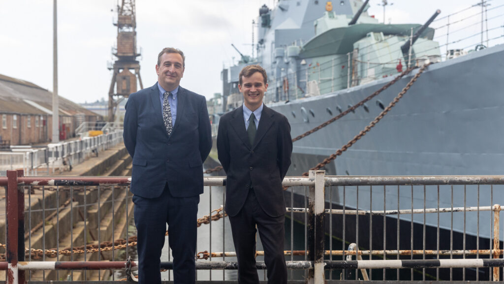 Paul Barnard and Keir Mather at Chatham Historic Dockyard
