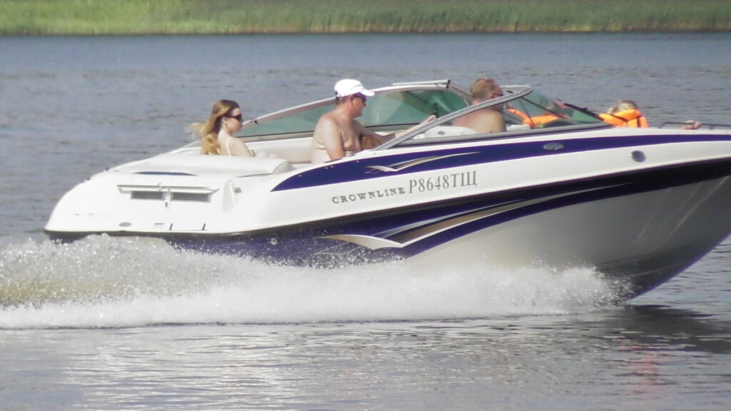 A Crownline speedboat.