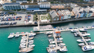 Boats moored at Dartmouth Marina (previously Dart Marina) in summer
