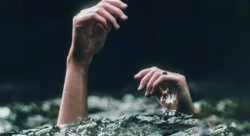 Person with only hands above water