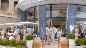 Guests gather at Wine Palace to mark the office launch