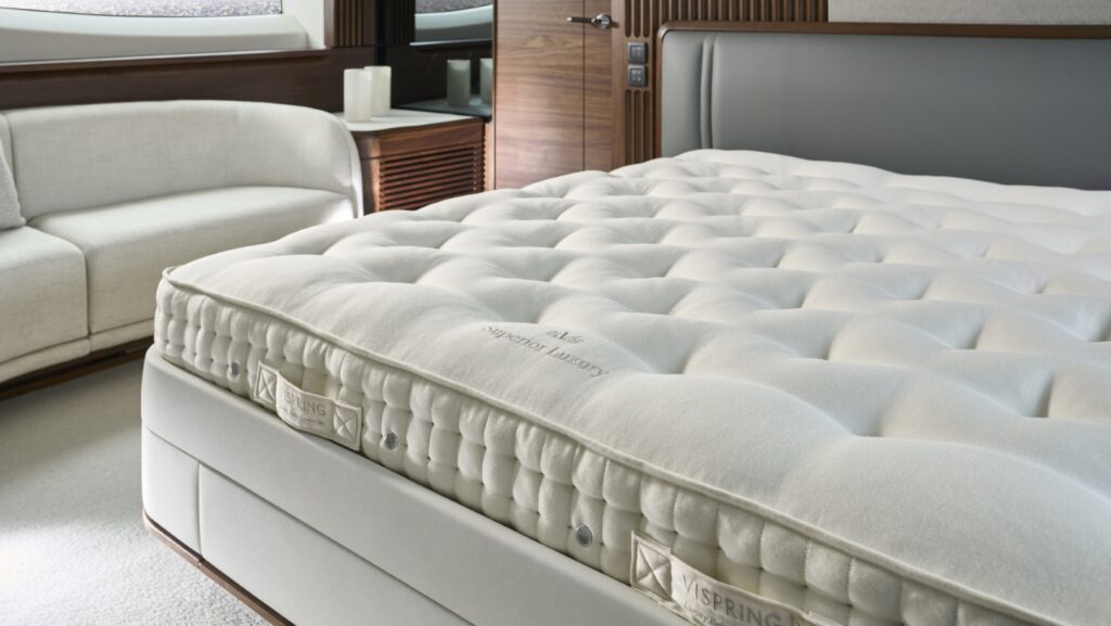 A Vispring mattress is made to the dimensions of each Princess yacht berth