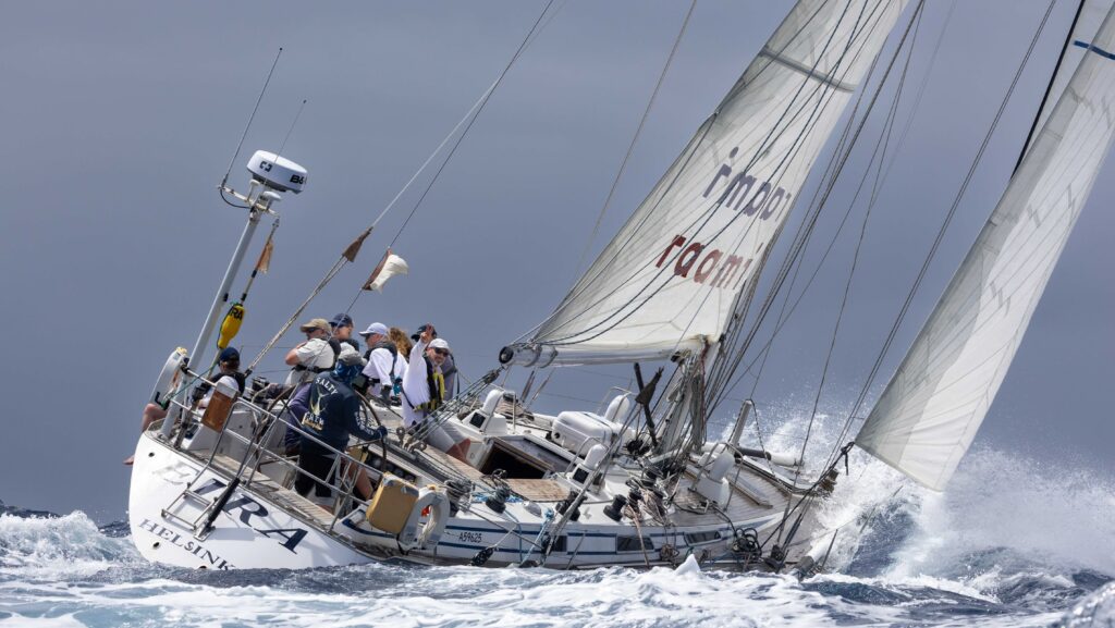Large yacht racing underway