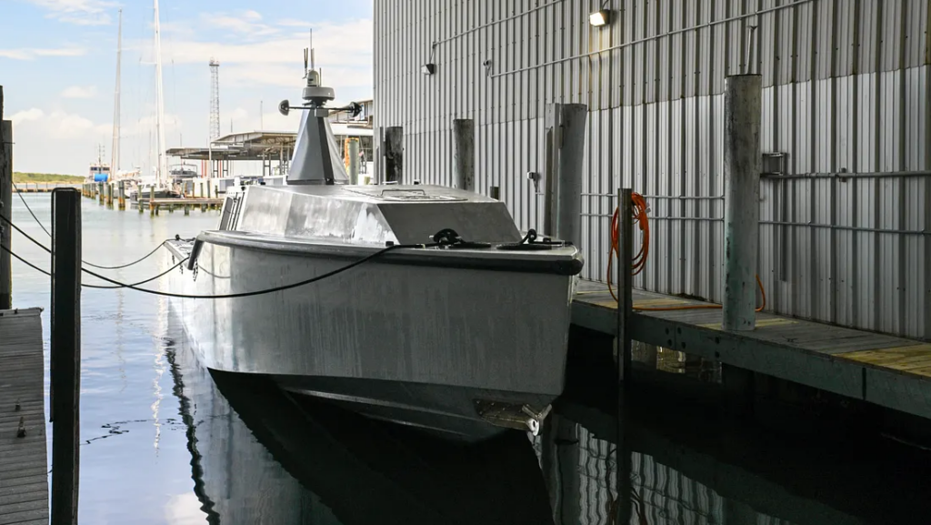 Saronic's new 52ft autonomous vessel Mirage in the water