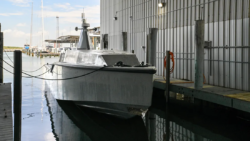 Saronic's new 52ft autonomous vessel Mirage in the water