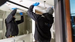 Man refitting a yacht