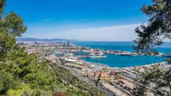 Barcelona Beach and port