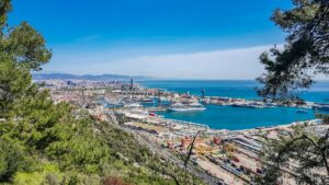 Barcelona Beach and port