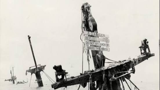 The SS Richard Montgomery, an American Liberty ship, ran aground in the Thames Estuary in 1944