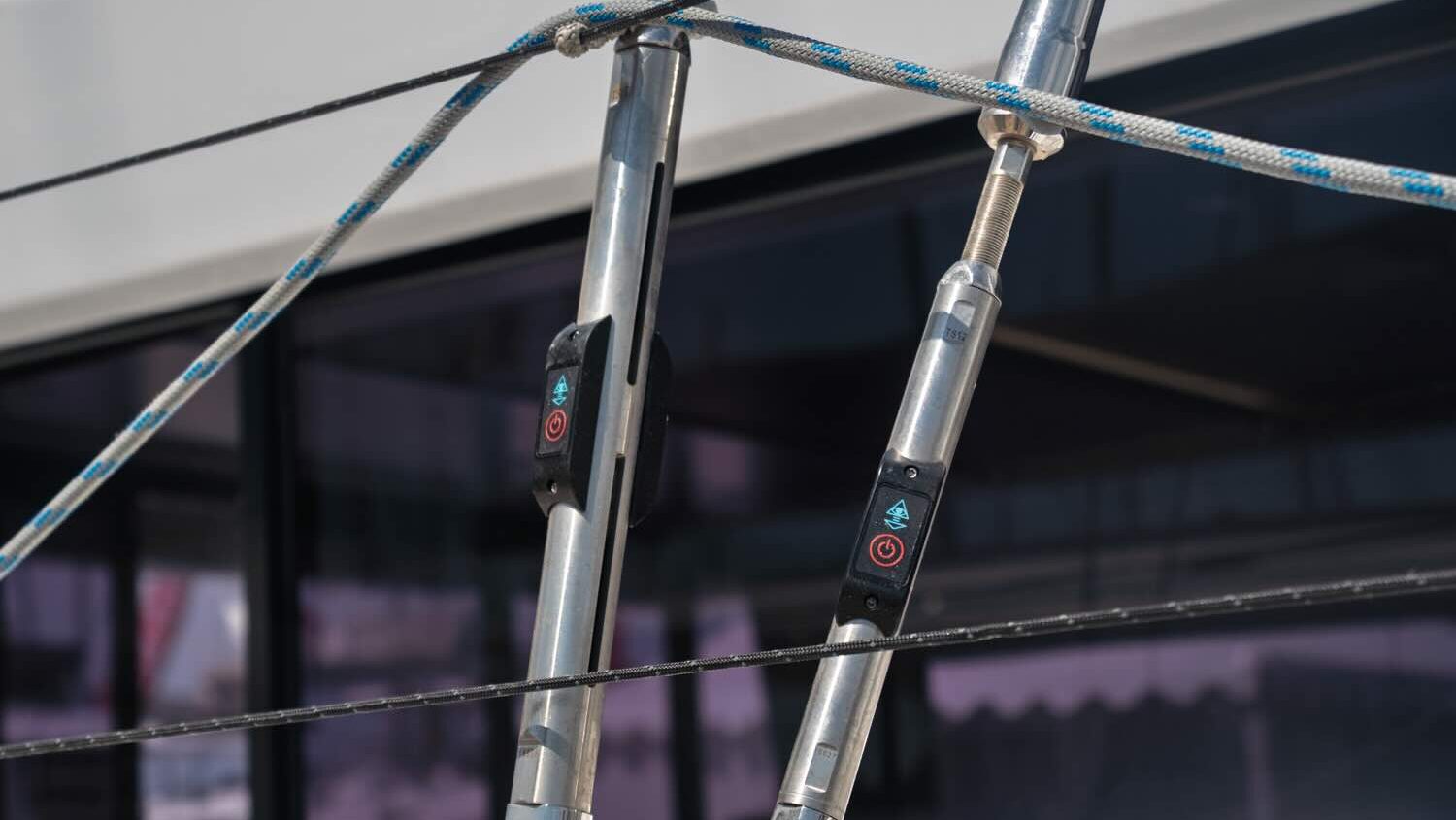 rigging on a sailing boat with sensor