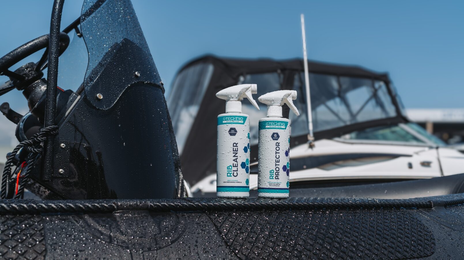 The RIB Care range comprises a cleaner and protective treatment