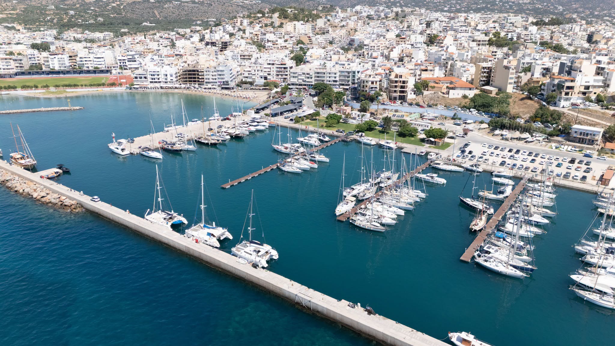 Agios Nikolaos Marina in Crete, Greece