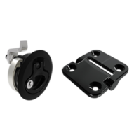 black hinge and latch for marine compartments