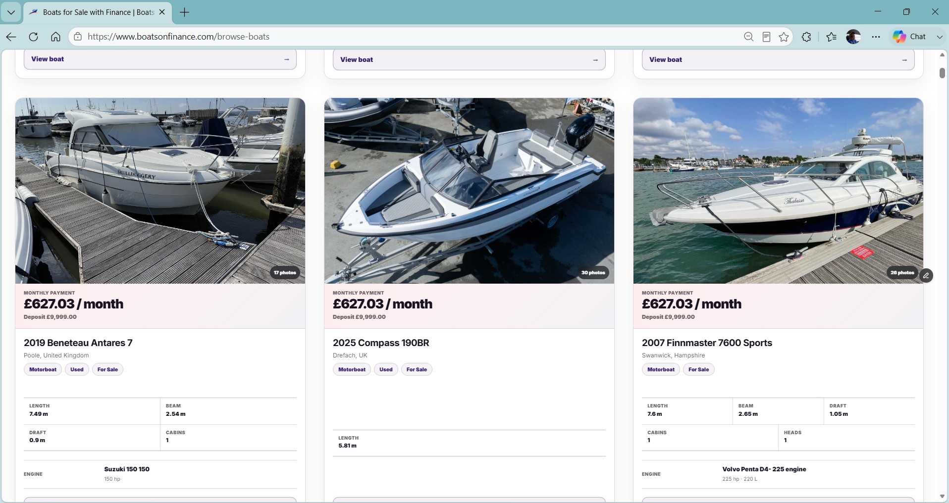 Boats on Finance screenshot