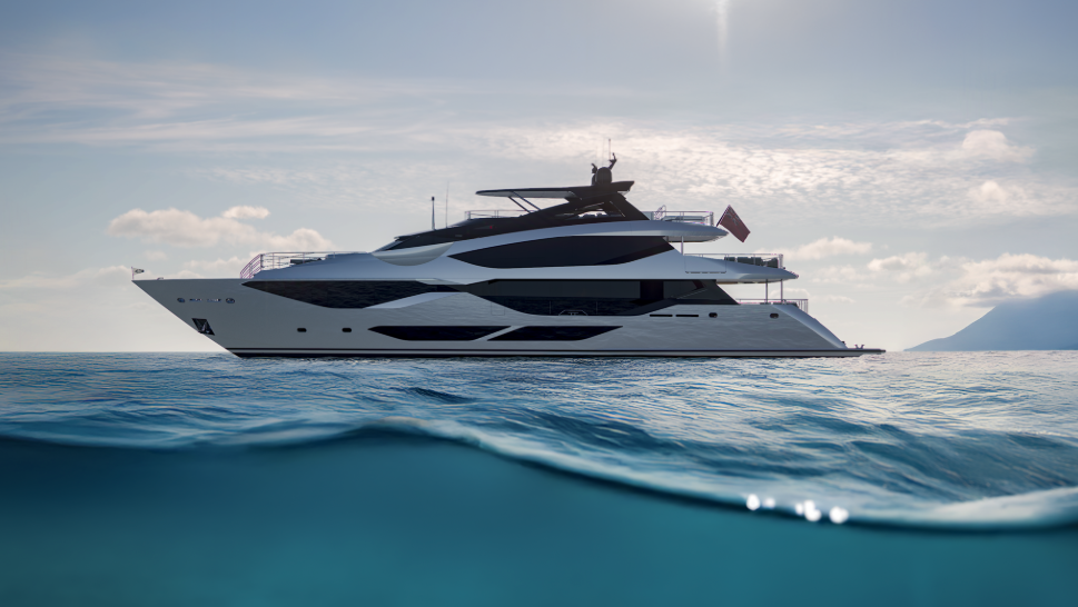 Imágenes generadas por computadora del nuevo superyate 134 de Sunseeker.