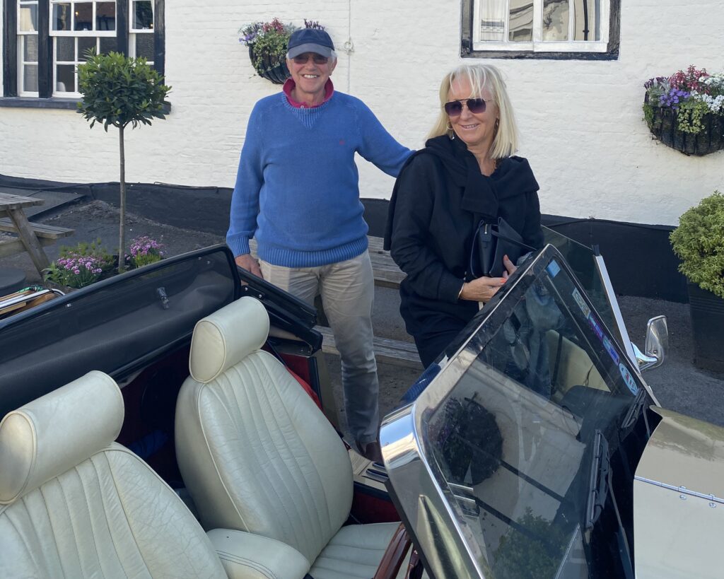 David Lewin and Maryanne Edwards - stand outside a pub behind Lewin's car