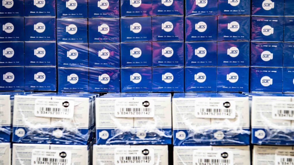 JCS retail box packaging which is being counterfeited