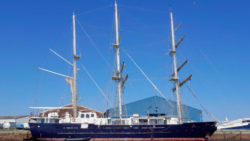 Lord Nelson alongside dock