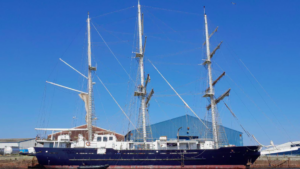 Lord Nelson alongside dock
