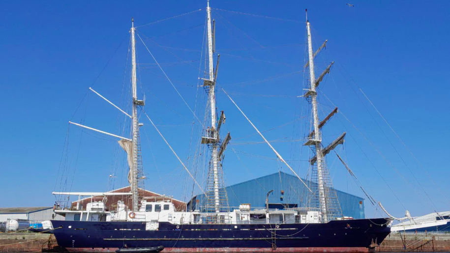 Lord Nelson alongside dock