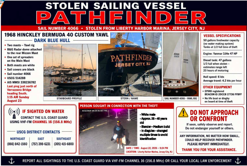 Boatwatch flyer to help find stolen Pathfinder