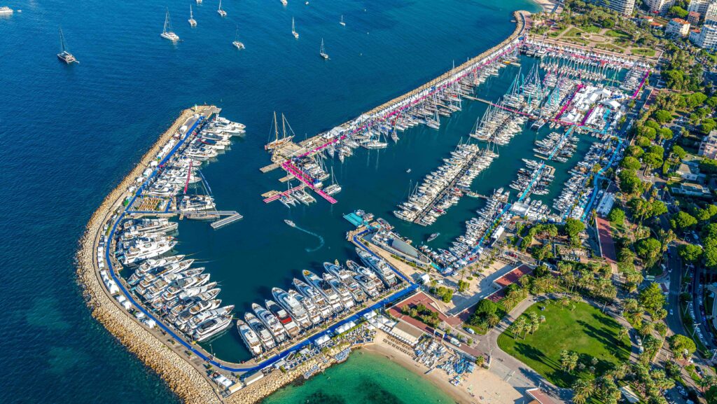 aerial view of Cannes Yachting Festival