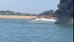 boat on fire Gosport
