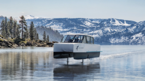 electric hydrofoil boat on Lake Tahoe