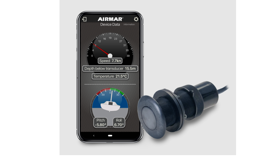 screen showing Airmar device data of new speed sensore
