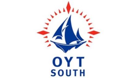 Logo featuring a blue sailboat within a red compass design above the text "OYT SOUTH" in blue letters. - Marine Industry News