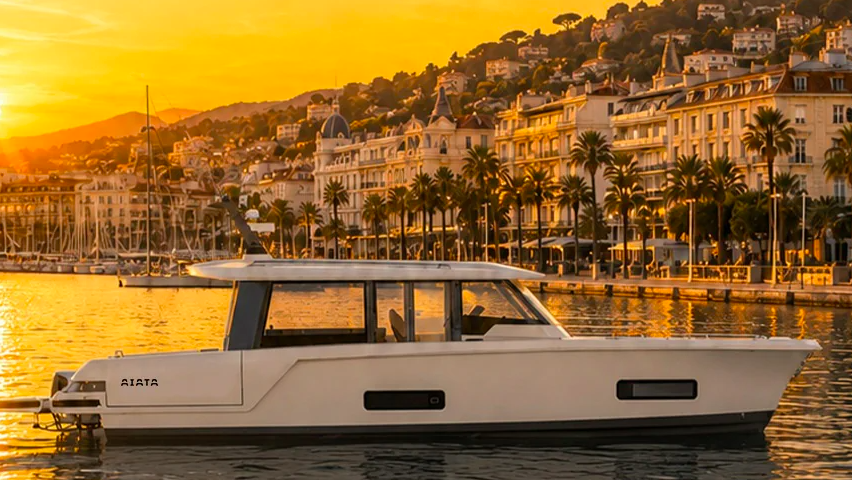 a boat on a sunlit evening