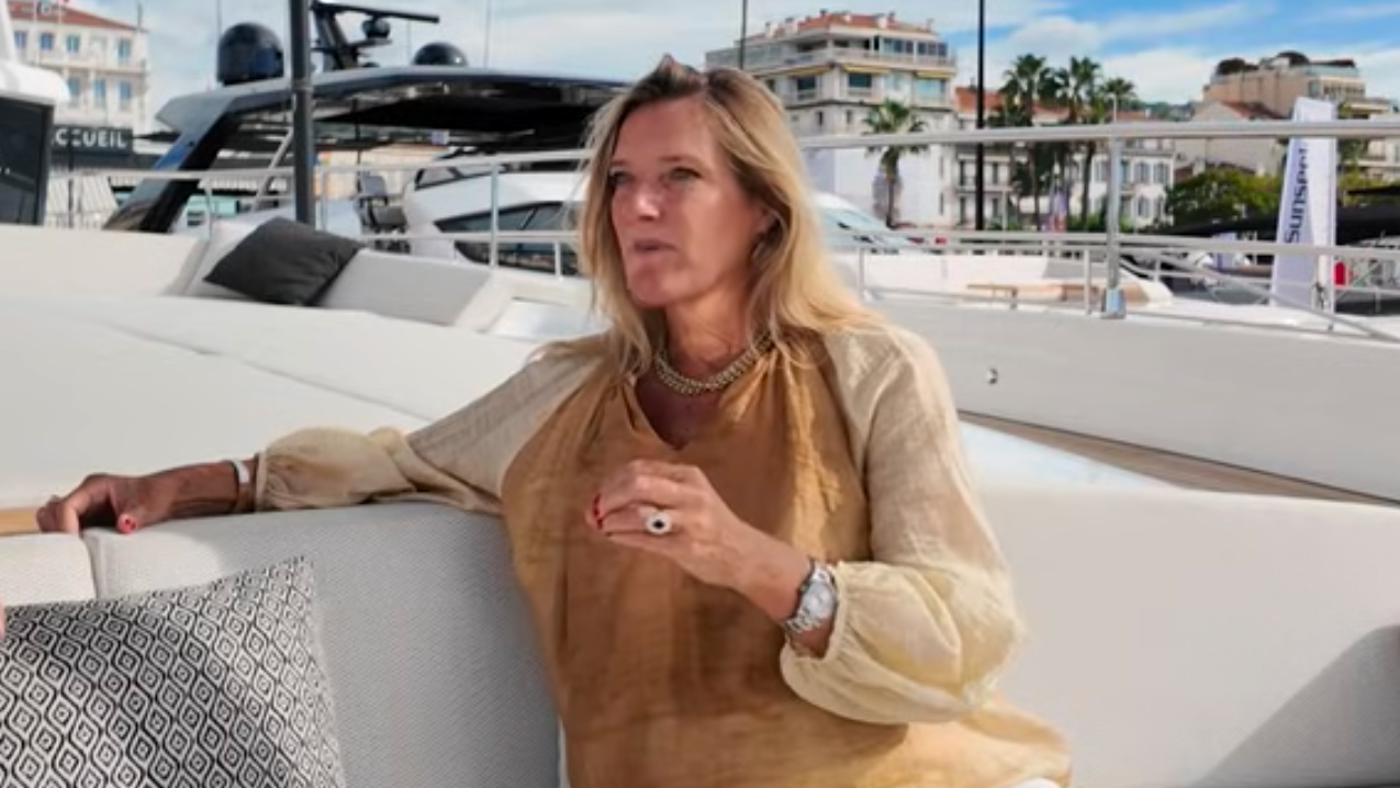 Constance Brément Cannes Yachting Festival Show Director Cannes Yachting Festival on a boat