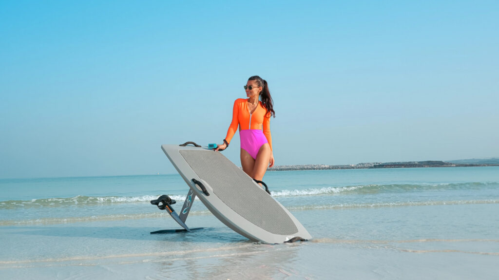 Manta Foils electric hydrofoil system being demonstrated on the water