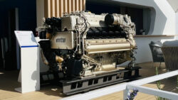 mtu engine displayed at the Rolls-Royce Power Systems stand at Cannes Yachting Festival