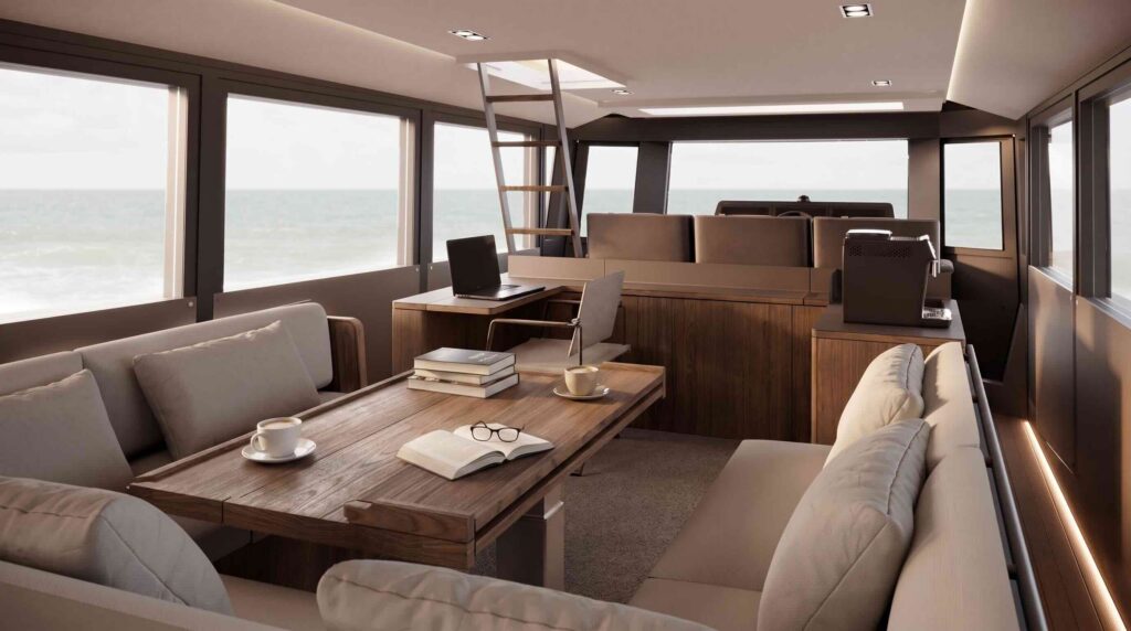 Interior muted colour saloon of Arksen 55