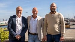 Maple Group and Fladderak representatives at a port facility