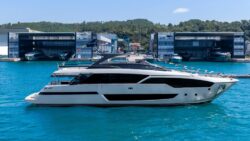 Riva 96 Argo Super yacht on the water