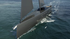 Project 410 features a single-mast sailing configuration