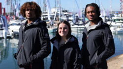 Scaramouche Sailing Trust sailors wearing Henri-Lloyd clothing at Southampton Boat Show