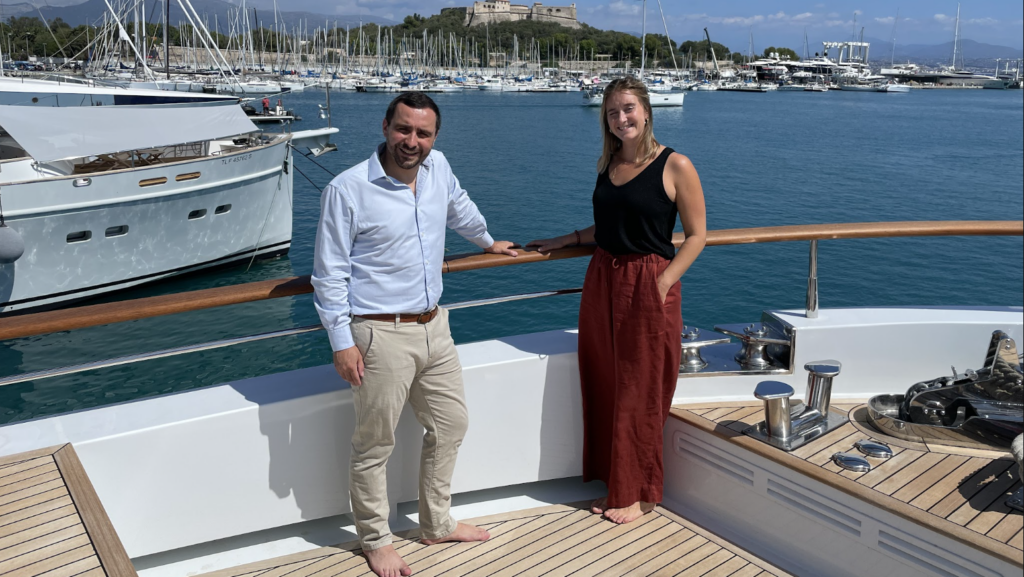 Hugo Jacquot (founder of Fort Insurance) and Gabbi Richardson (founder of Yachting Ventures)