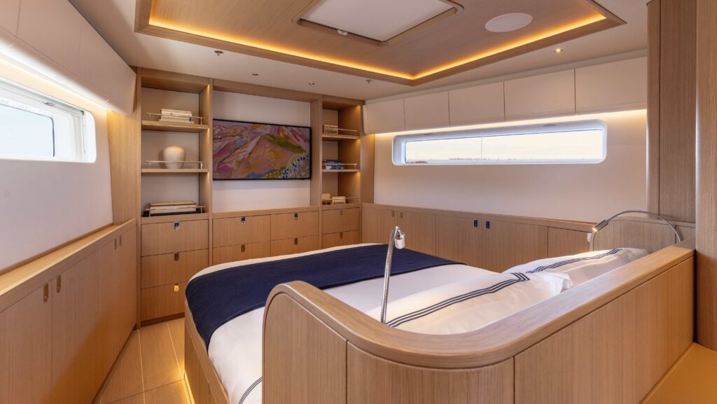 double bed in boat