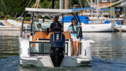 Boat arriving at a Premier marina.