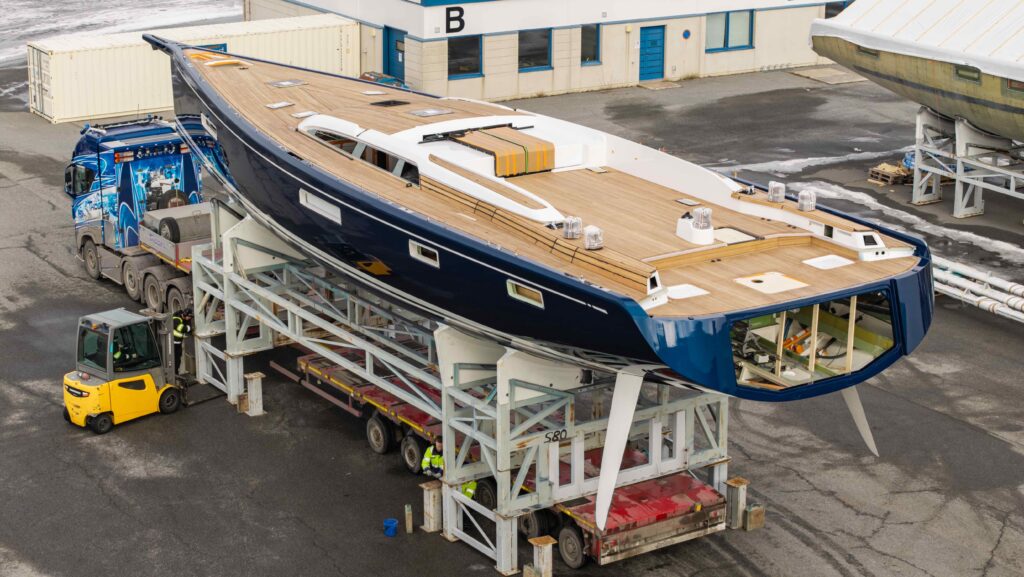 Swan80 Nautor Swan Elvi on trailer