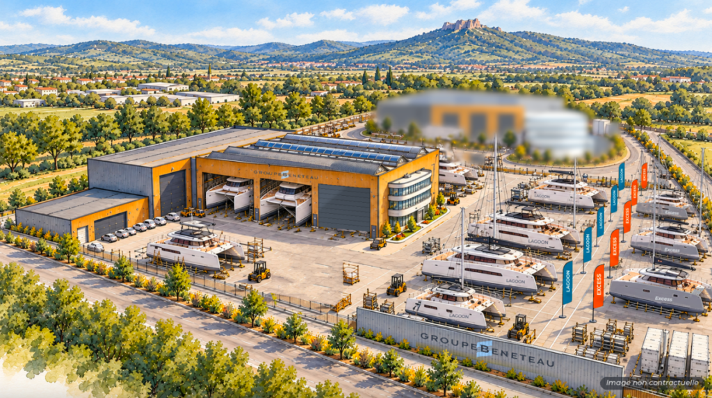 Drawing of new site for Groupe Beneteau new location refit Canet-en-Roussillon