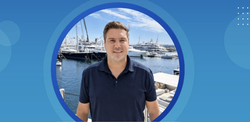 man smiling will marine backdrop