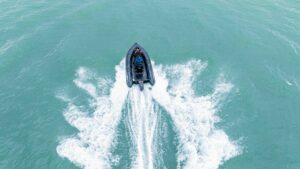 aerial view of RiIB boat